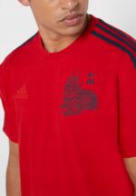 Adidas - T-shirt męski bawełniany, czerwony - obrazek 7