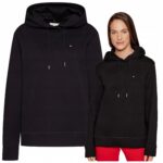 Tommy Hilfiger - bluza damska bawełniana z logo, czarna