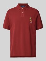 Ralph Lauren - koszulka polo męska bawełniana z logo, bordowy - obrazek 7