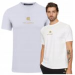 Karl Lagerfeld - T-shirt męski bawełniany z logo, biały