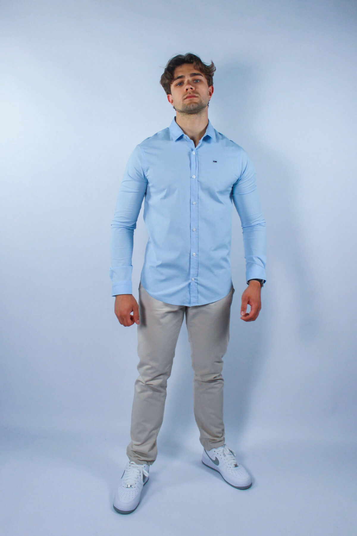 Koszula Tommy Jeans męska Slim Fit niebieska — zdjęcie 6