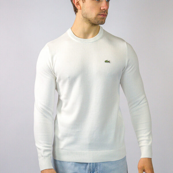 Sweter Lacoste męski bawełniany z okrągłym dekoltem