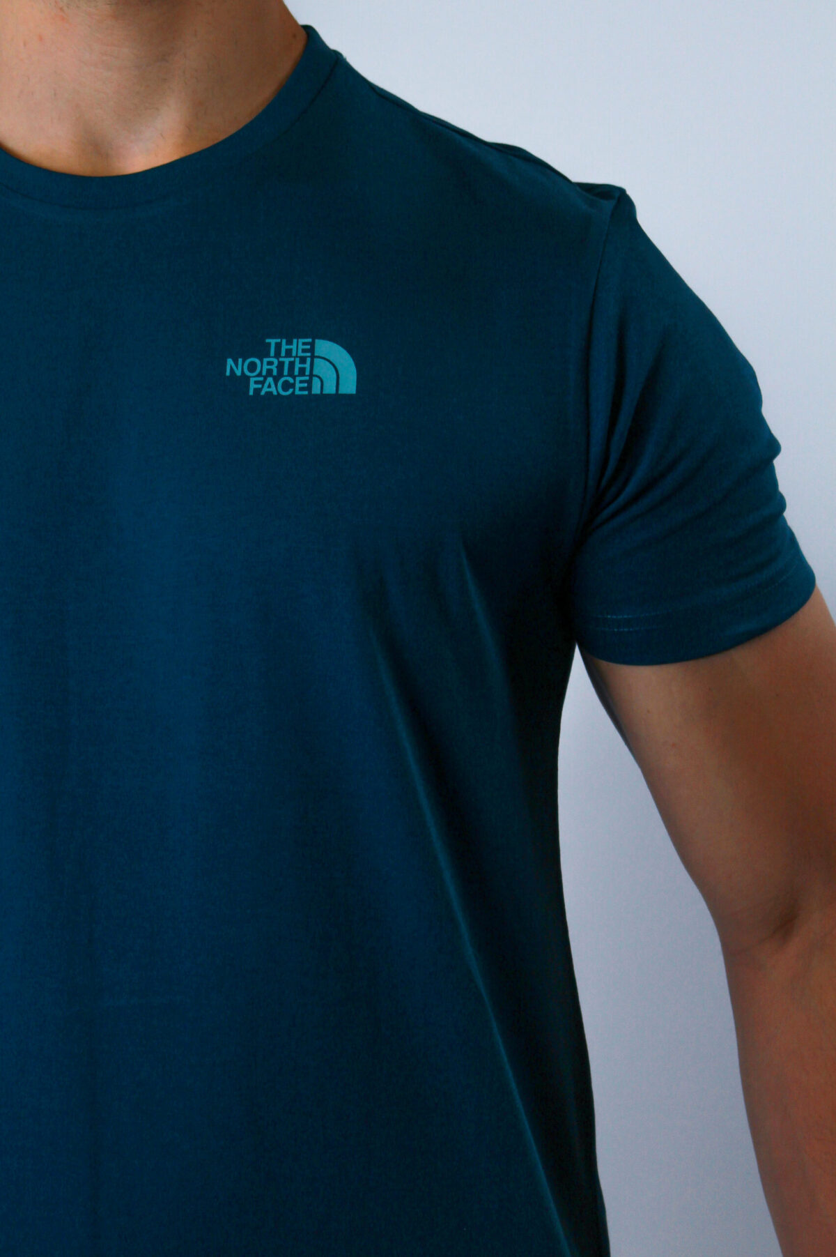 Koszulka The North Face męska Vertical Logo niebieska — zdjęcie 7