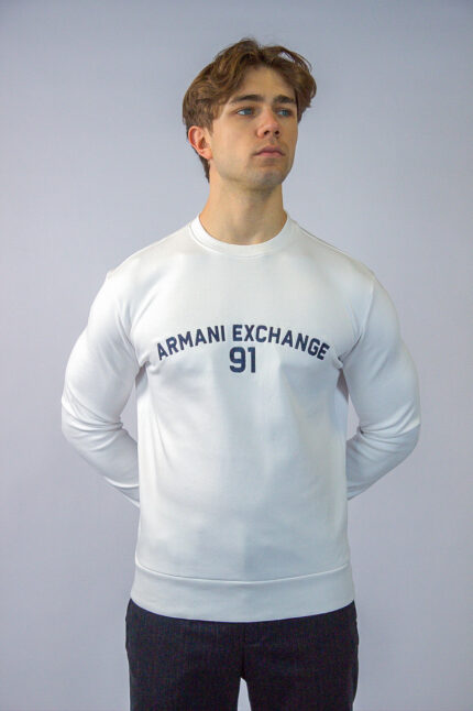 Armani Exchange Bluza TUMH2948Y65 Sweatshirt, biała - obrazek 5
