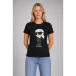 Karl Lagerfeld Koszulka 230W1700 Ikonik 2.0 Karl T-shirt, czarna - obrazek 3