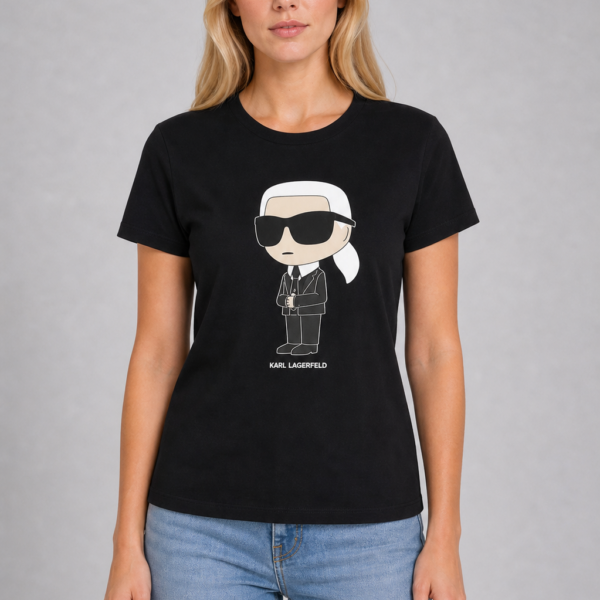 Koszulka Karl Lagerfeld damska Ikonik 2.0 czarna
