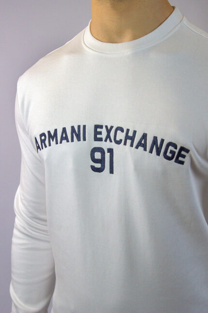 Armani Exchange Bluza TUMH2948Y65 Sweatshirt, biała - obrazek 8