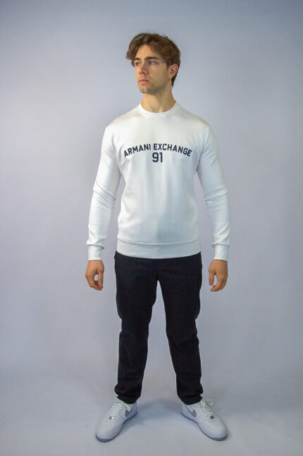 Armani Exchange Bluza TUMH2948Y65 Sweatshirt, biała - obrazek 6