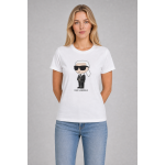 Karl Lagerfeld Koszulka 230W1700 Ikonik 2.0 Karl T-shirt, biała - obrazek 3