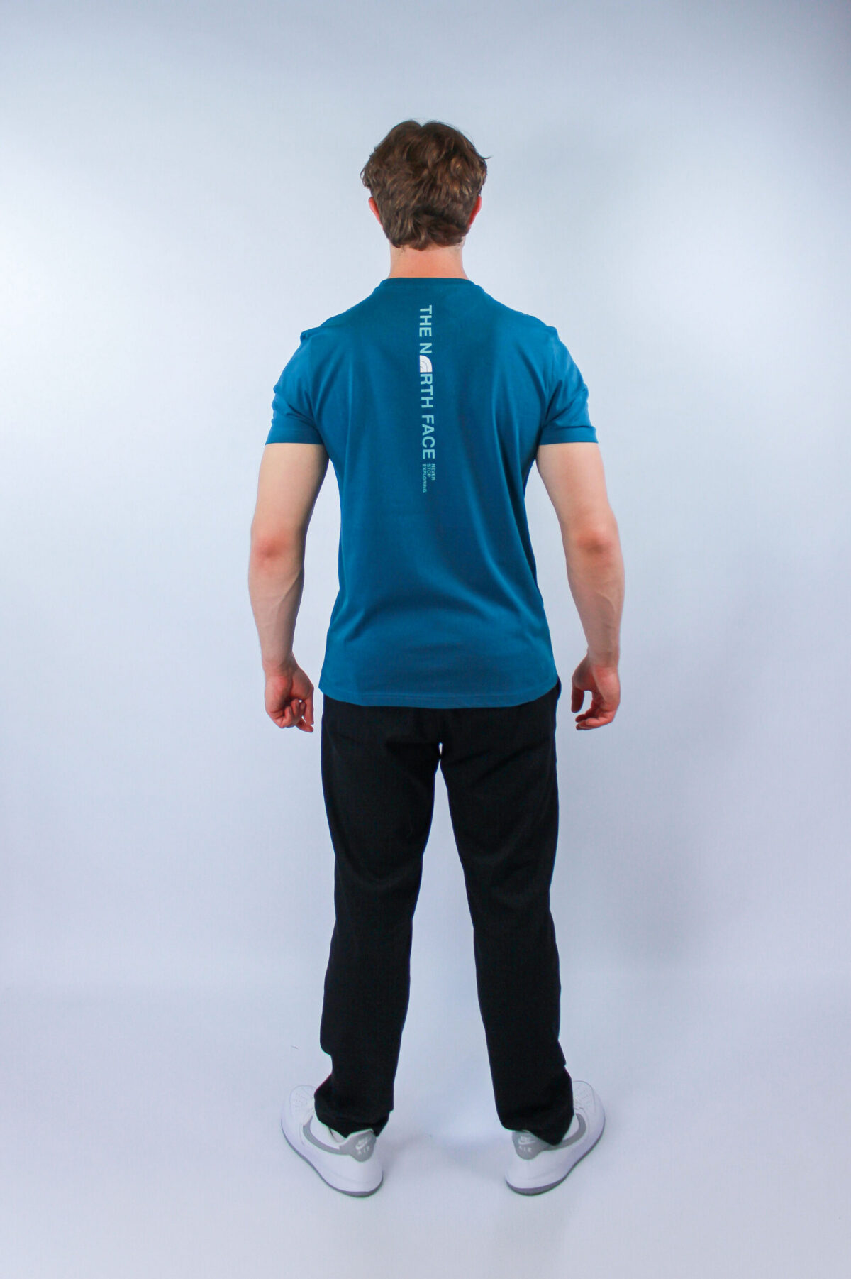 Koszulka The North Face męska Vertical Logo niebieska — zdjęcie 5