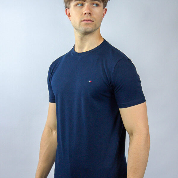 Koszulka Tommy Hilfiger męska Stretch Slim Fit granatowa