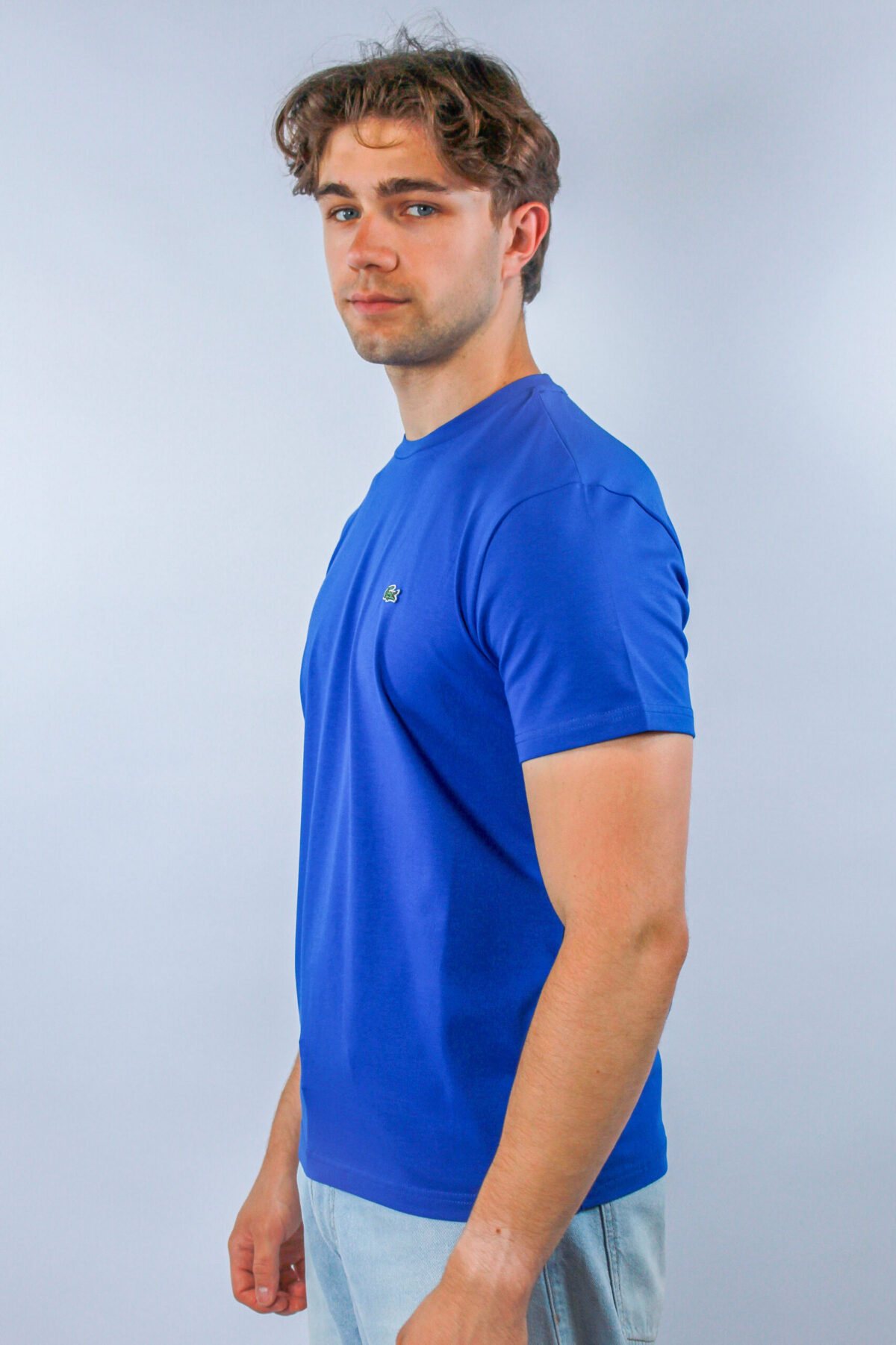 Koszulka Lacoste męska Regular Fit niebieska — zdjęcie 3