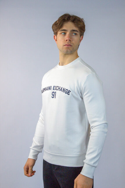 Armani Exchange Bluza TUMH2948Y65 Sweatshirt, biała - obrazek 4