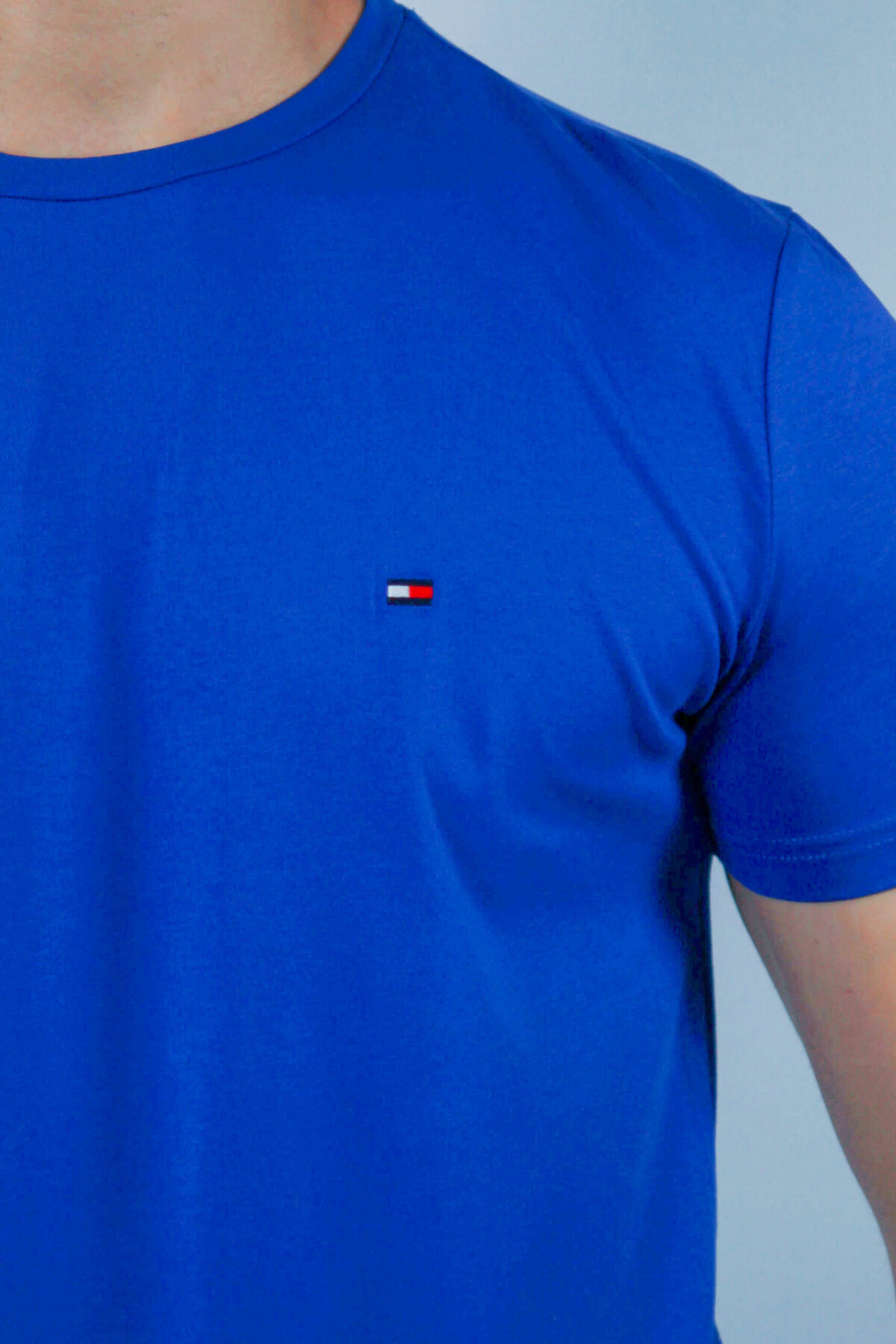 Koszulka Tommy Hilfiger męska Stretch Slim Fit niebieska — zdjęcie 8