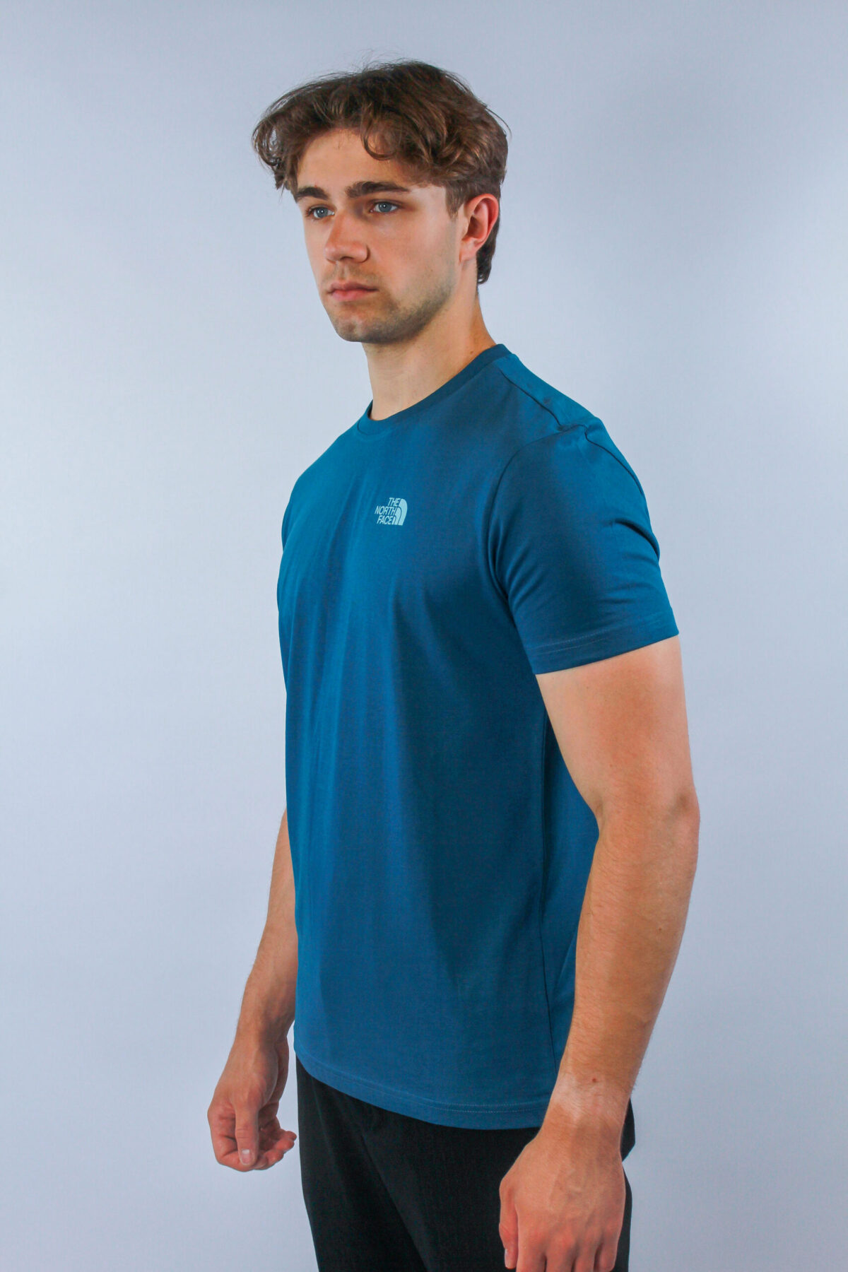 Koszulka The North Face męska Vertical Logo niebieska — zdjęcie 2