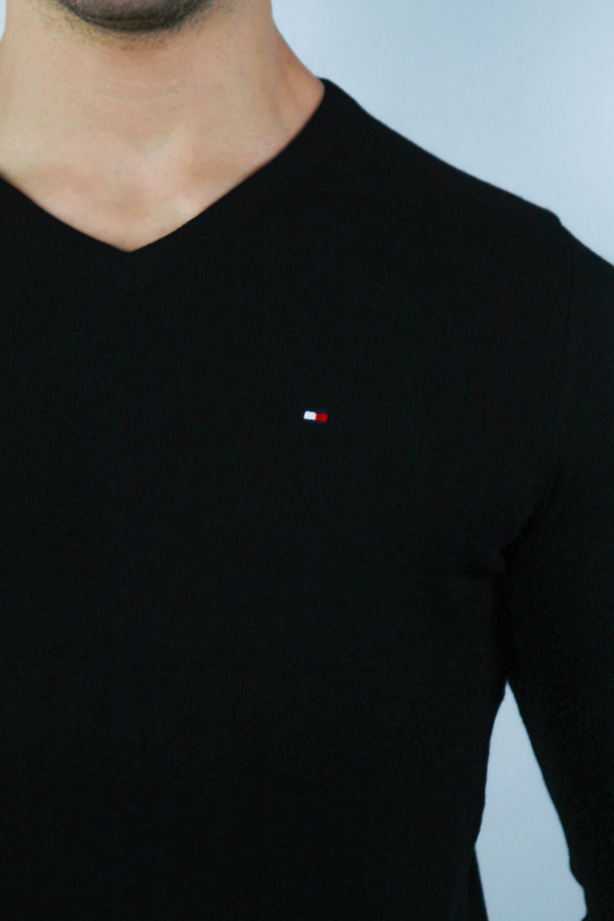 Sweter Tommy Hilfiger męski Core V-neck czarny — zdjęcie 8