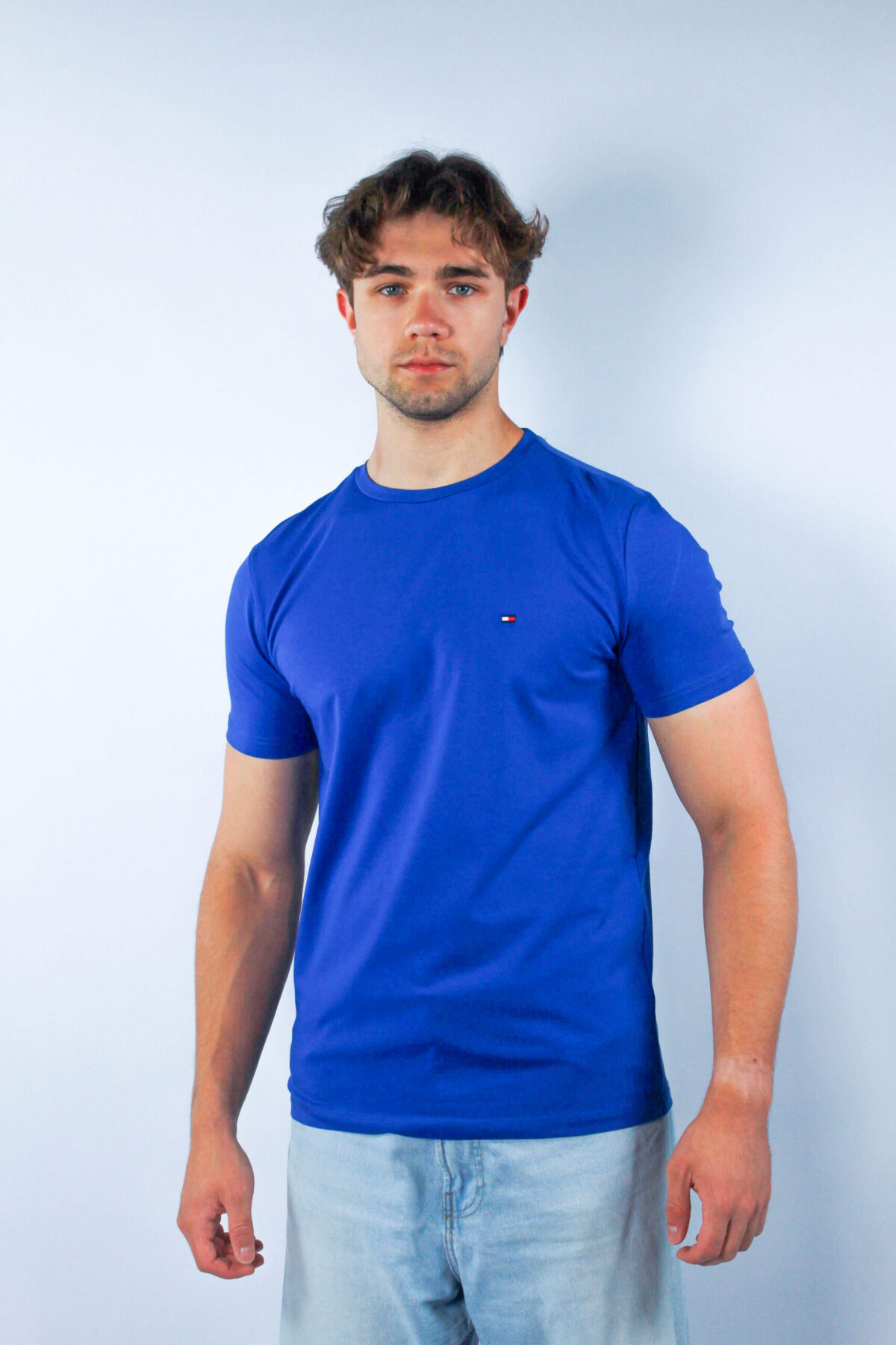 Koszulka Tommy Hilfiger męska Stretch Slim Fit niebieska