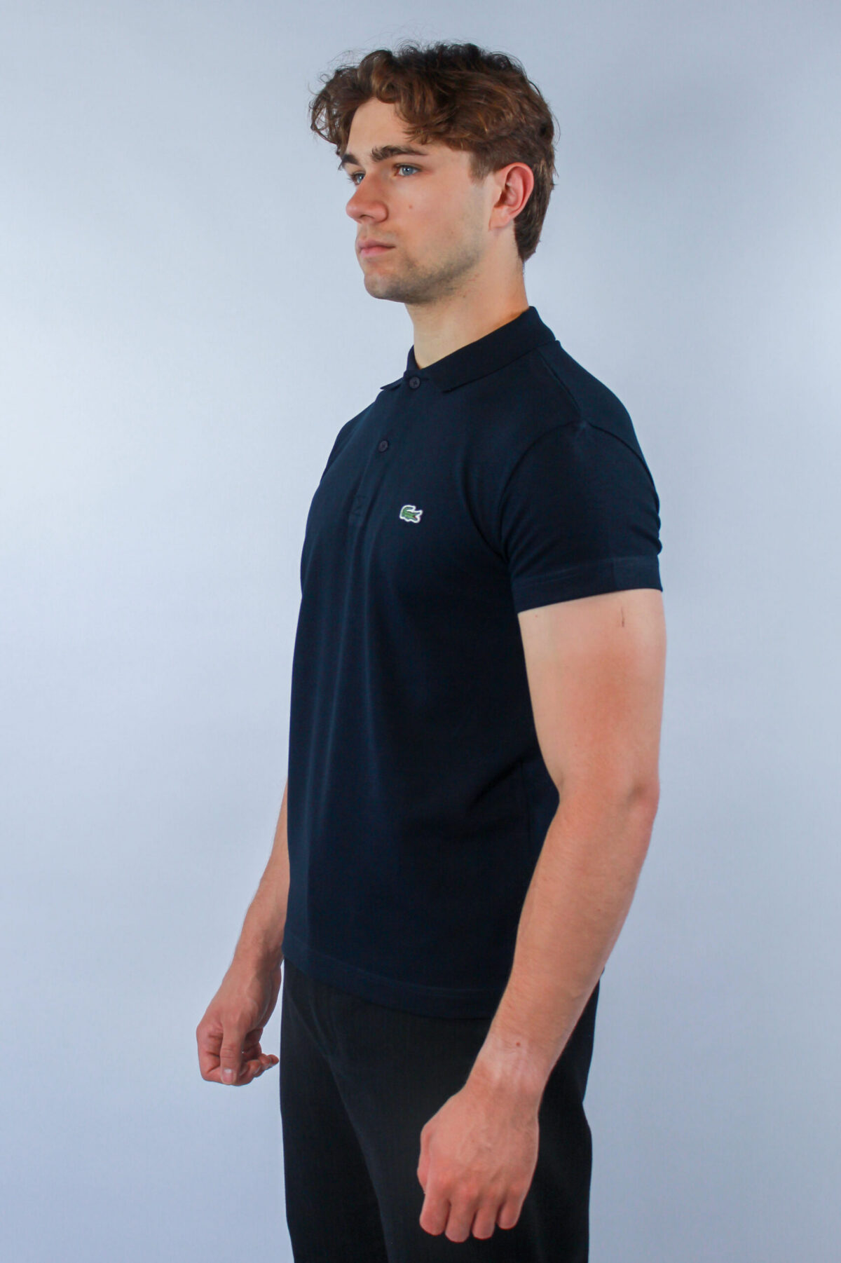 Koszulka polo Lacoste męska Regular Fit granatowa — zdjęcie 5