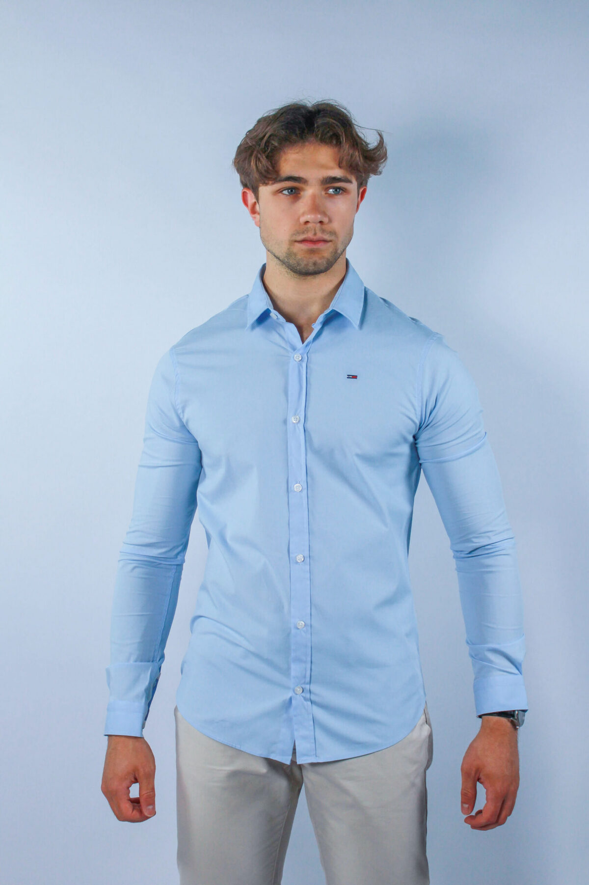 Koszula Tommy Jeans męska Slim Fit niebieska
