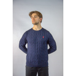 Polo Ralph Lauren Sweter 710876762 Cable-Knit Cotton Sweater, granatowy - obrazek 3