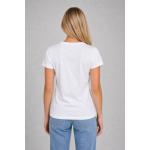 Pinko Koszulka 100355 A0KO Jersey Cottone ST Logo, biała - obrazek 5