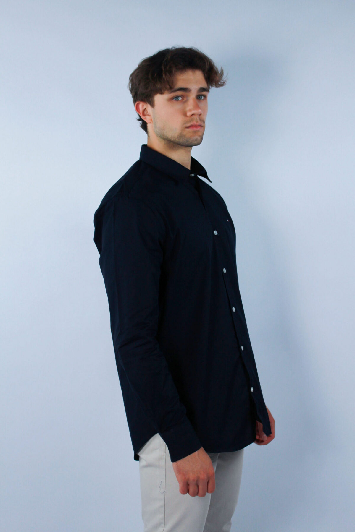 Koszula Tommy Jeans męska Slim Fit granatowa — zdjęcie 4
