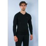 Tommy Hilfiger Sweter MW0MW04979 032 Core Cotton Silk V-neck, czarny - obrazek 5