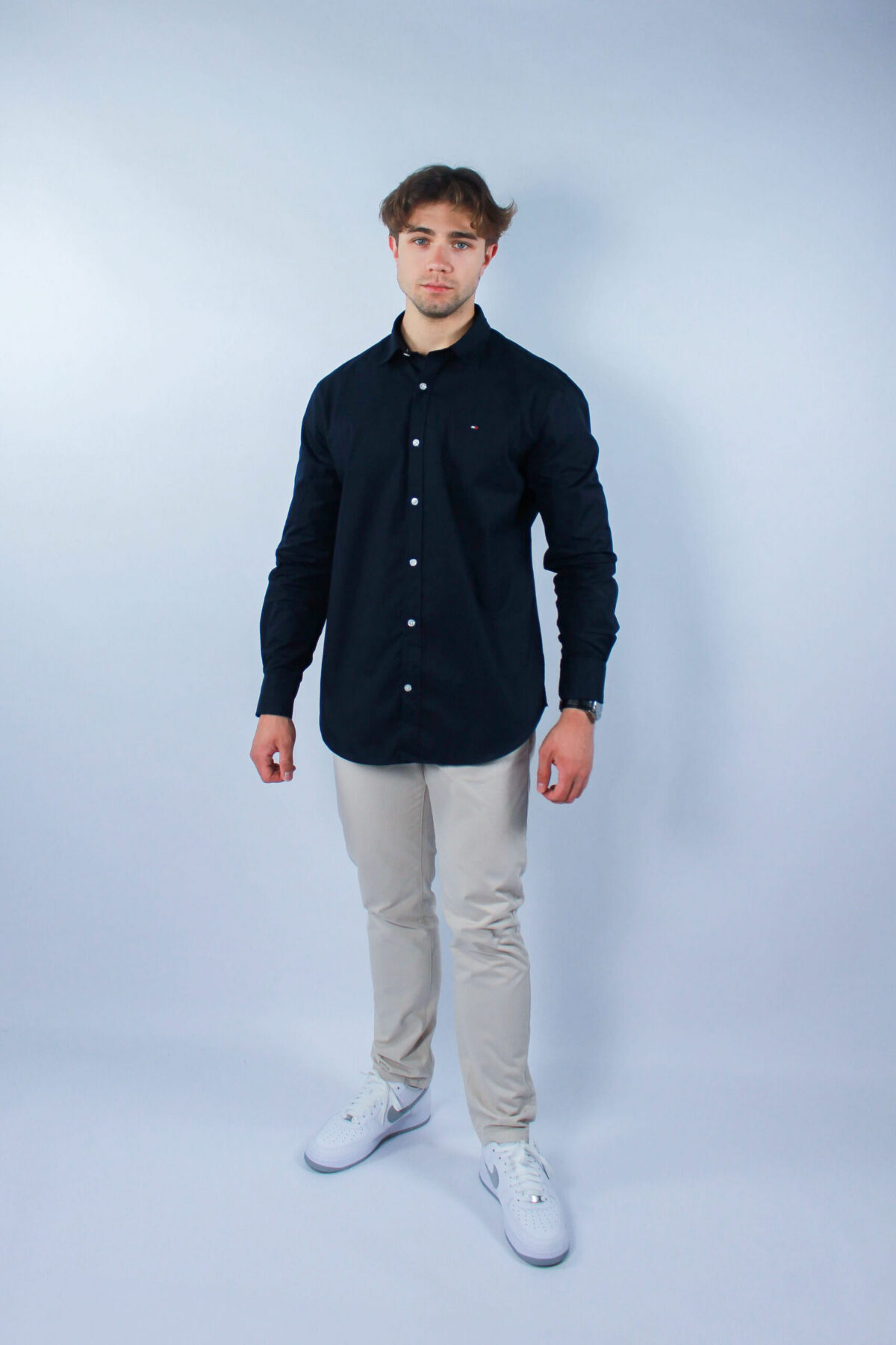 Koszula Tommy Jeans męska Slim Fit granatowa — zdjęcie 7