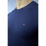 Tommy Hilfiger Sweter MW0MW33511 Chain Ridge Structure Cneck, granatowy - obrazek 8