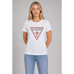 Guess Koszulka W1YI1BI3Z14 Triangle Logo T-shirt, biała - obrazek 3