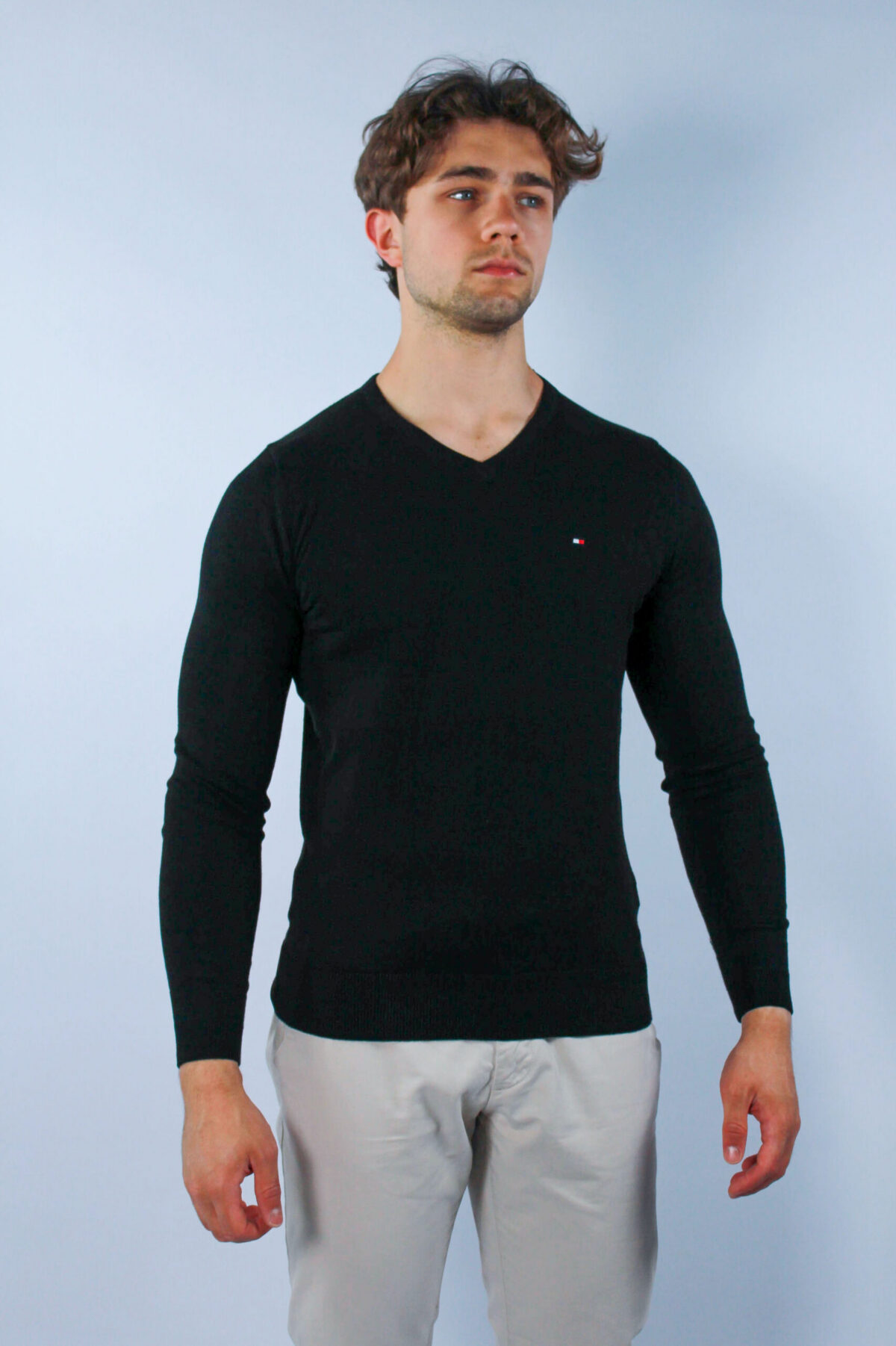 Sweter Tommy Hilfiger męski Core V-neck czarny