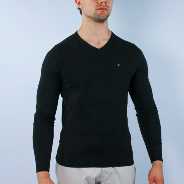 Sweter Tommy Hilfiger męski Core V-neck czarny