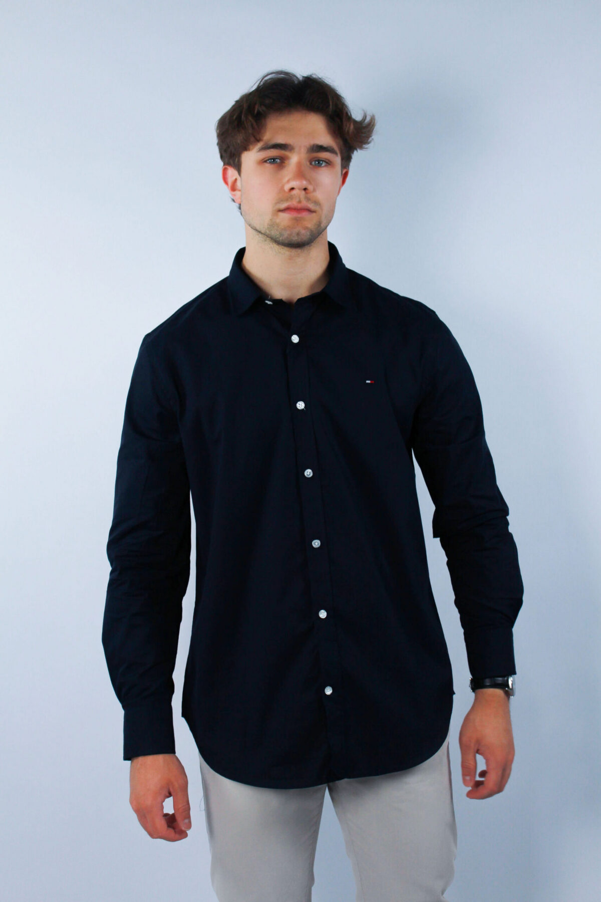 Koszula Tommy Jeans męska Slim Fit granatowa