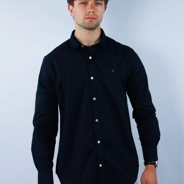 Koszula Tommy Jeans męska Slim Fit granatowa