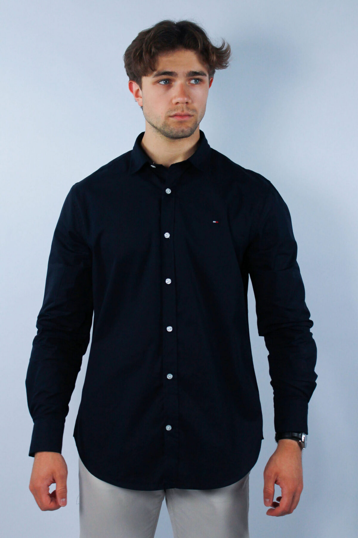 Koszula Tommy Jeans męska Slim Fit granatowa — zdjęcie 5
