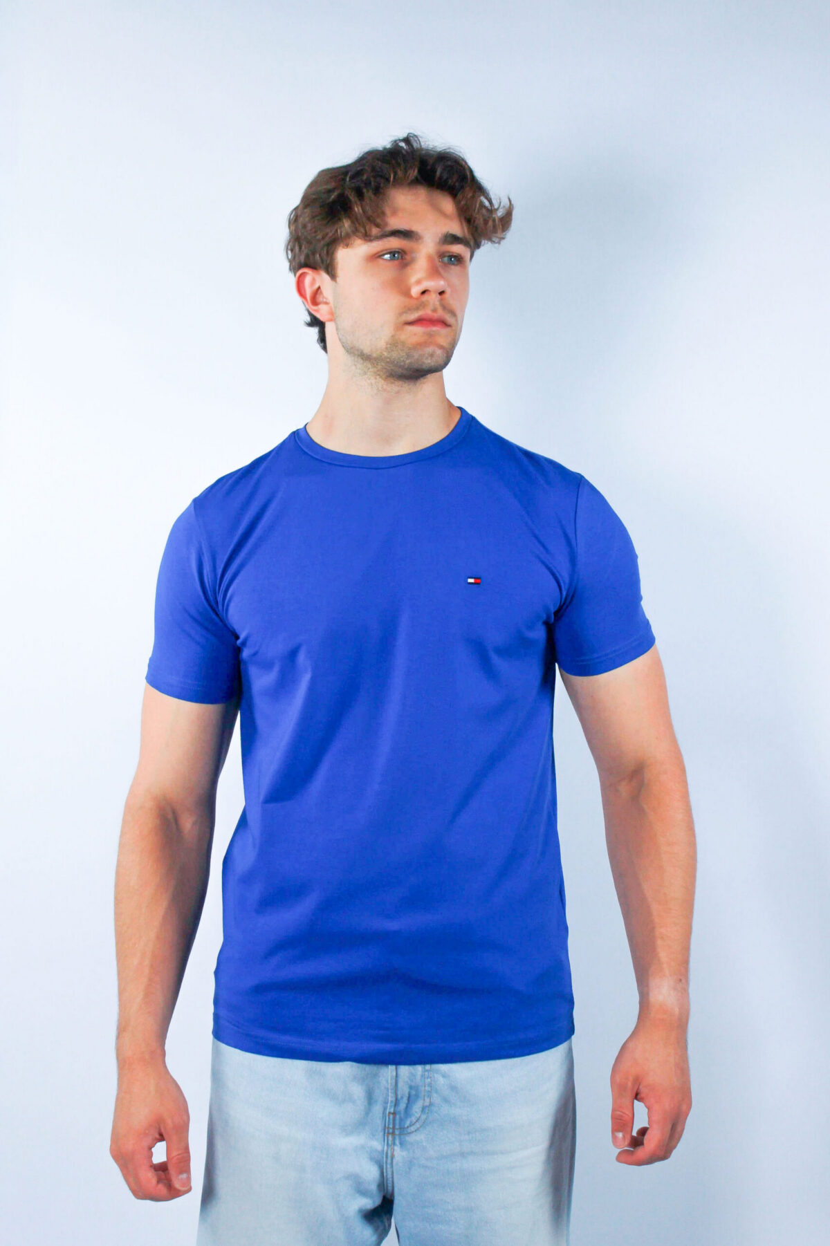 Koszulka Tommy Hilfiger męska Stretch Slim Fit niebieska — zdjęcie 2