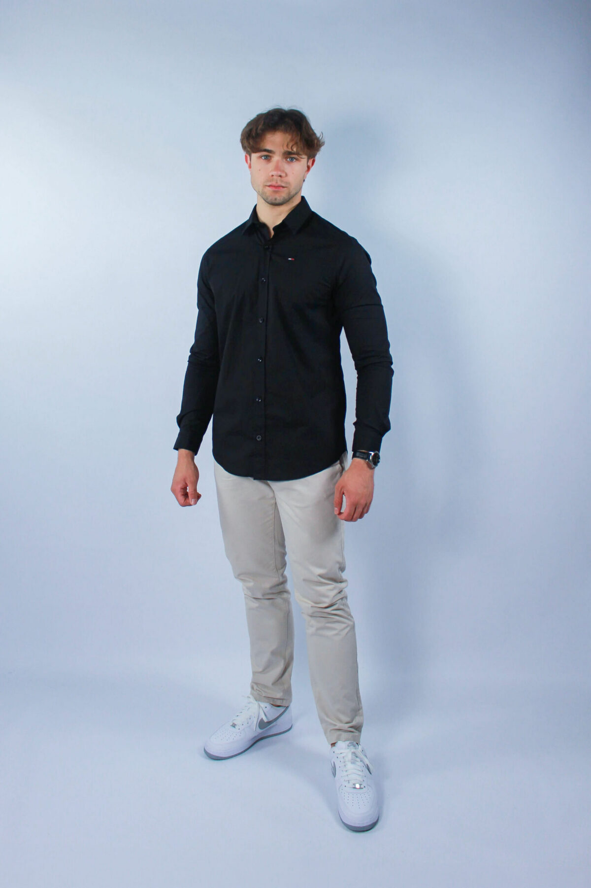 Koszula Tommy Jeans męska Slim Fit czarna — zdjęcie 6