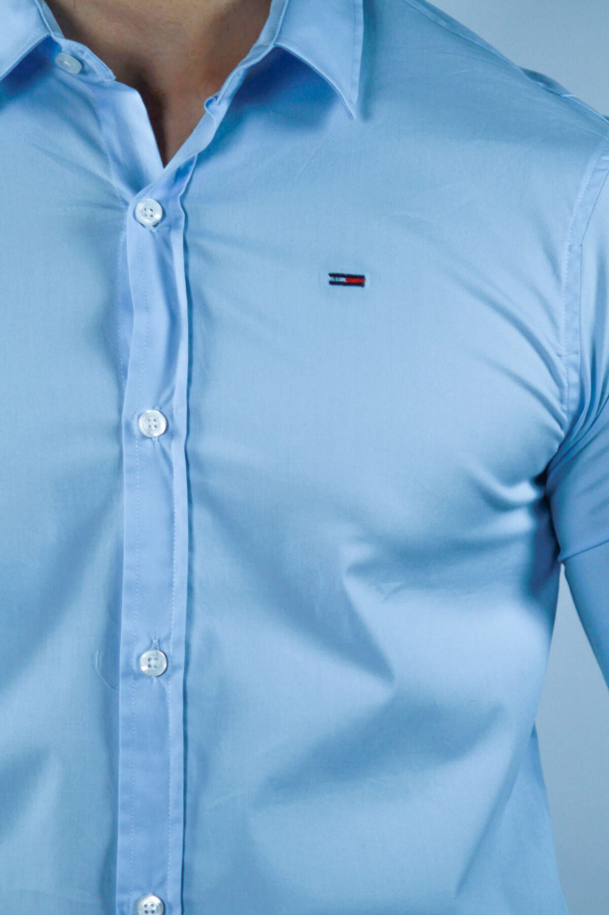 Koszula Tommy Jeans męska Slim Fit niebieska — zdjęcie 9