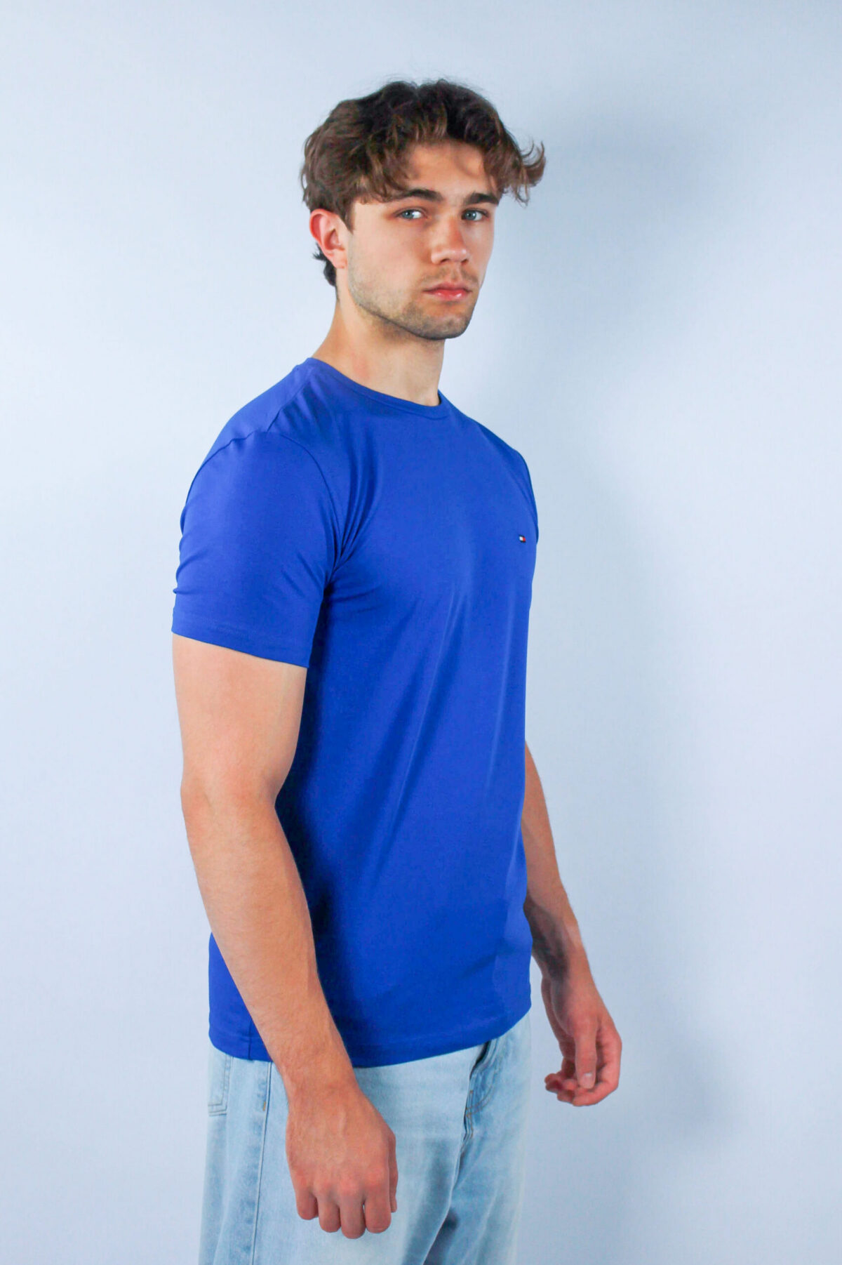 Koszulka Tommy Hilfiger męska Stretch Slim Fit niebieska — zdjęcie 5