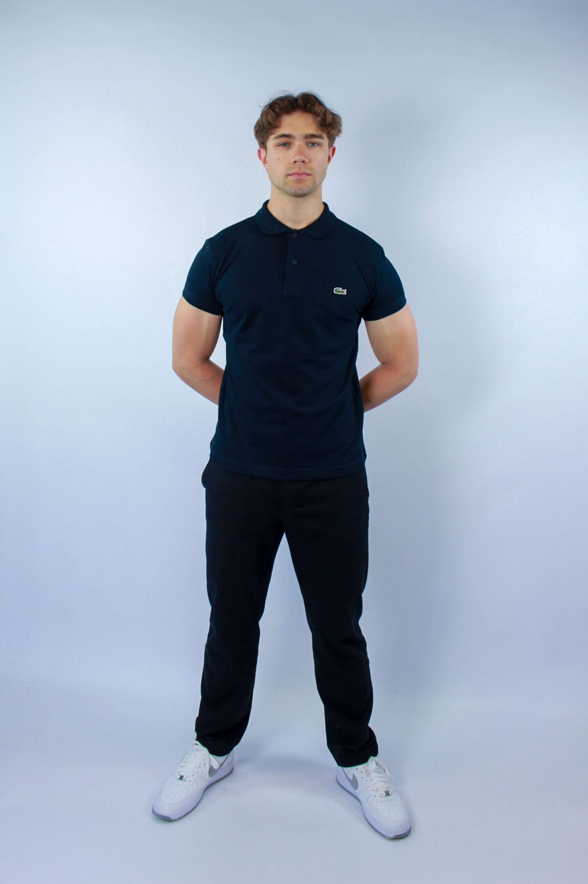 Koszulka polo Lacoste męska Regular Fit granatowa — zdjęcie 3