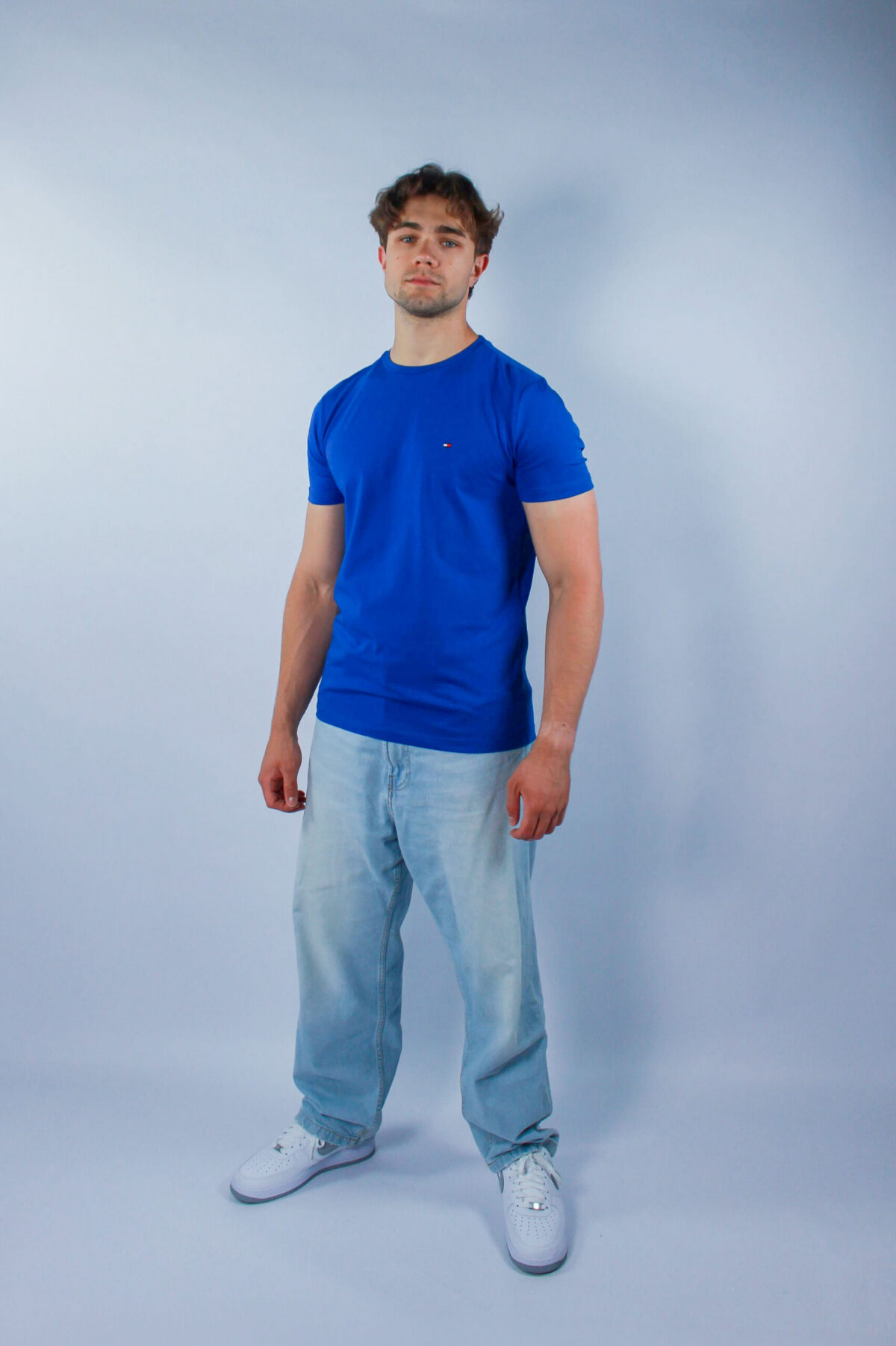 Koszulka Tommy Hilfiger męska Stretch Slim Fit niebieska — zdjęcie 6