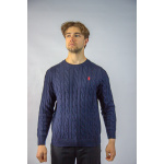 Polo Ralph Lauren Sweter 710876762 Cable-Knit Cotton Sweater, granatowy