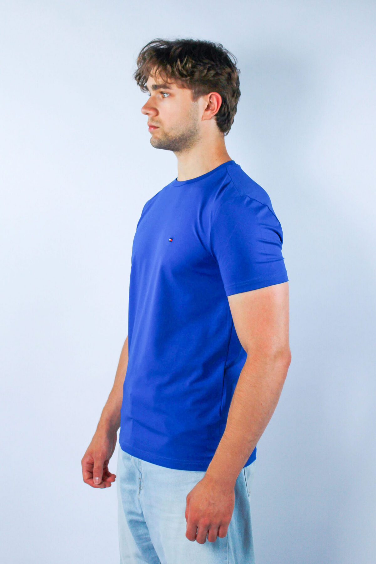 Koszulka Tommy Hilfiger męska Stretch Slim Fit niebieska — zdjęcie 3