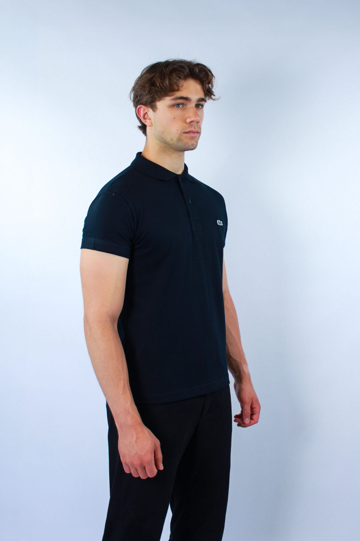 Koszulka polo Lacoste męska Regular Fit granatowa — zdjęcie 2