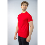 Tommy Hilfiger Koszulka MW0MW10800 Stretch Slim Fit Tee, czerwona - obrazek 2