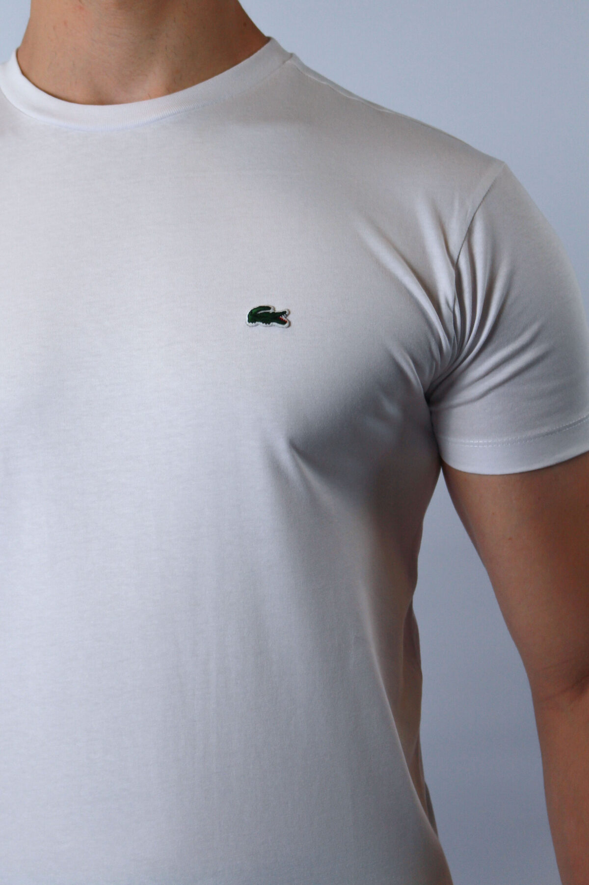 Koszulka Lacoste męska Regular Fit biała — zdjęcie 8