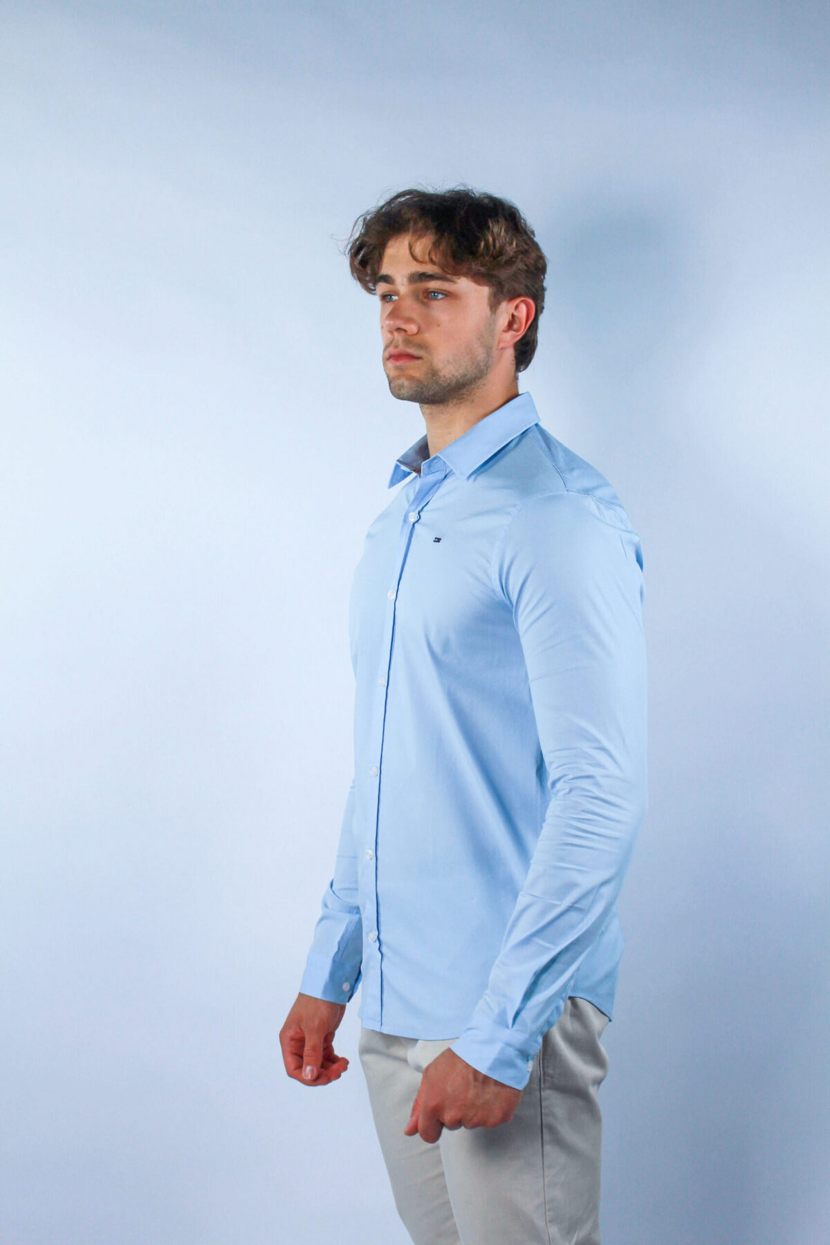 Koszula Tommy Jeans męska Slim Fit niebieska — zdjęcie 5