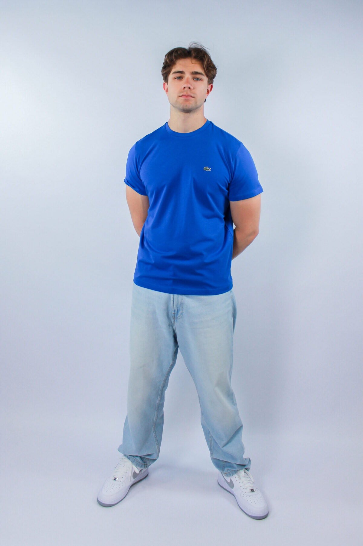 Koszulka Lacoste męska Regular Fit niebieska — zdjęcie 4