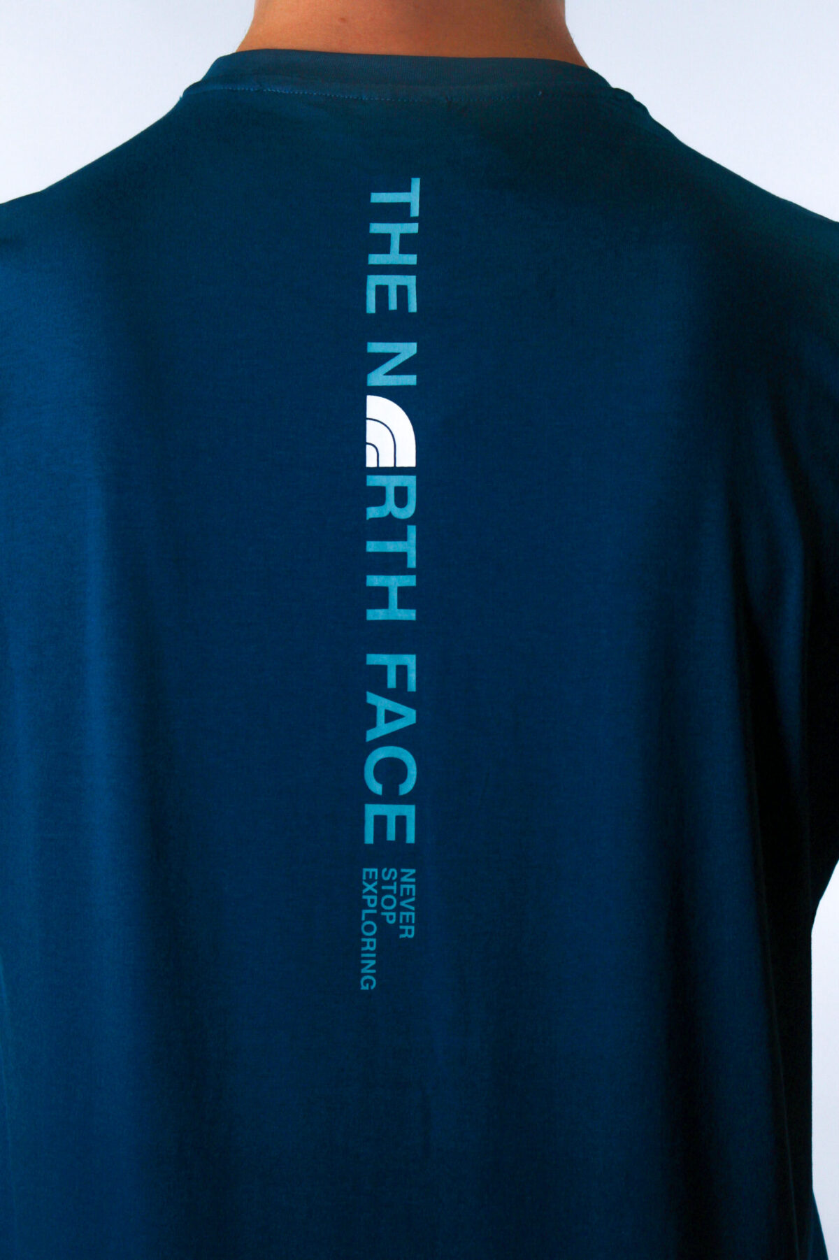 Koszulka The North Face męska Vertical Logo niebieska — zdjęcie 8