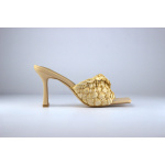 Ego Buty Klapki P290Y16QN Santorini Woven Heeled Mules in Natural - obrazek 3